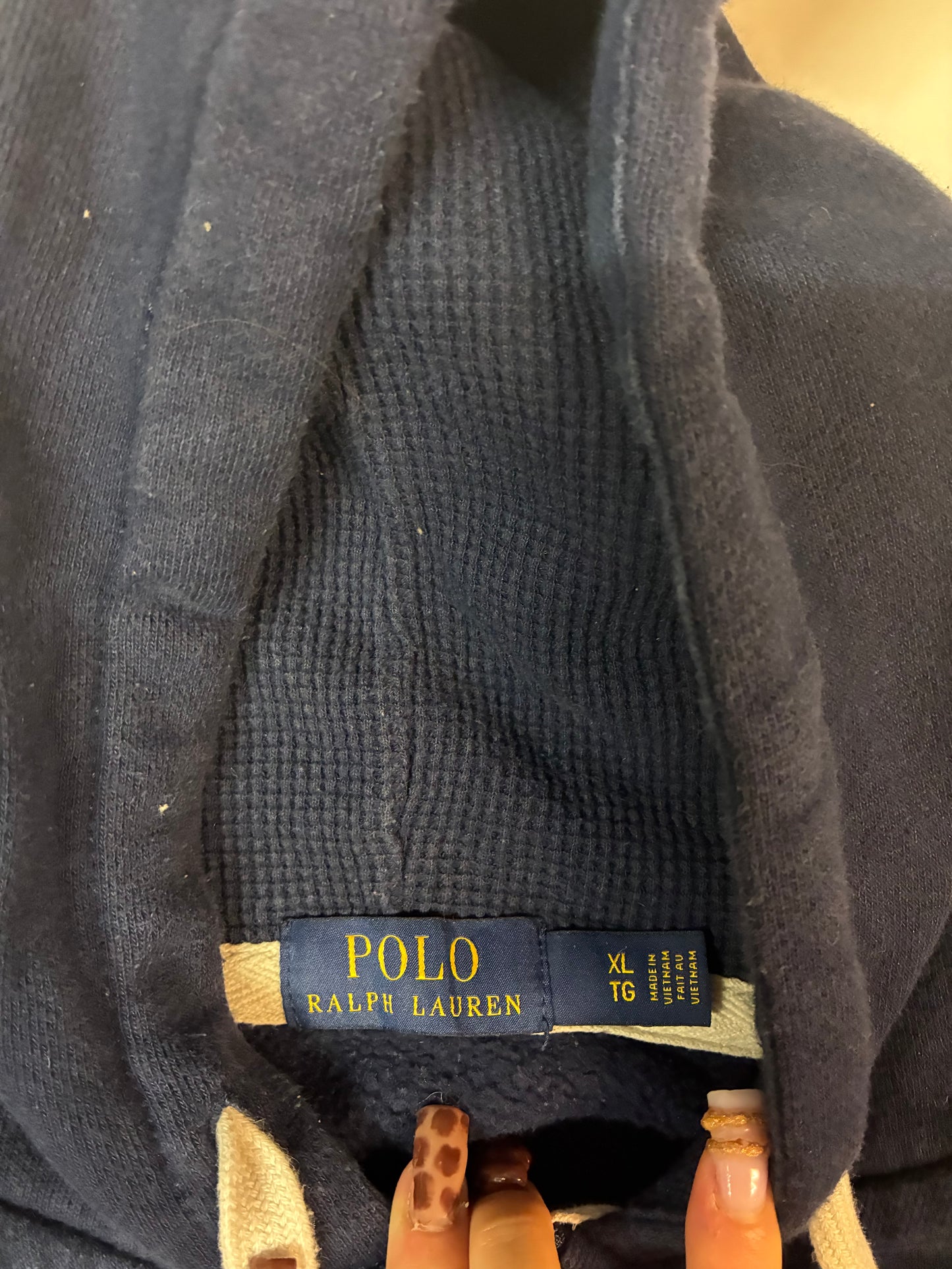 Vintage Polo Ralph Lauren Hoodie navy XL fit S 6091