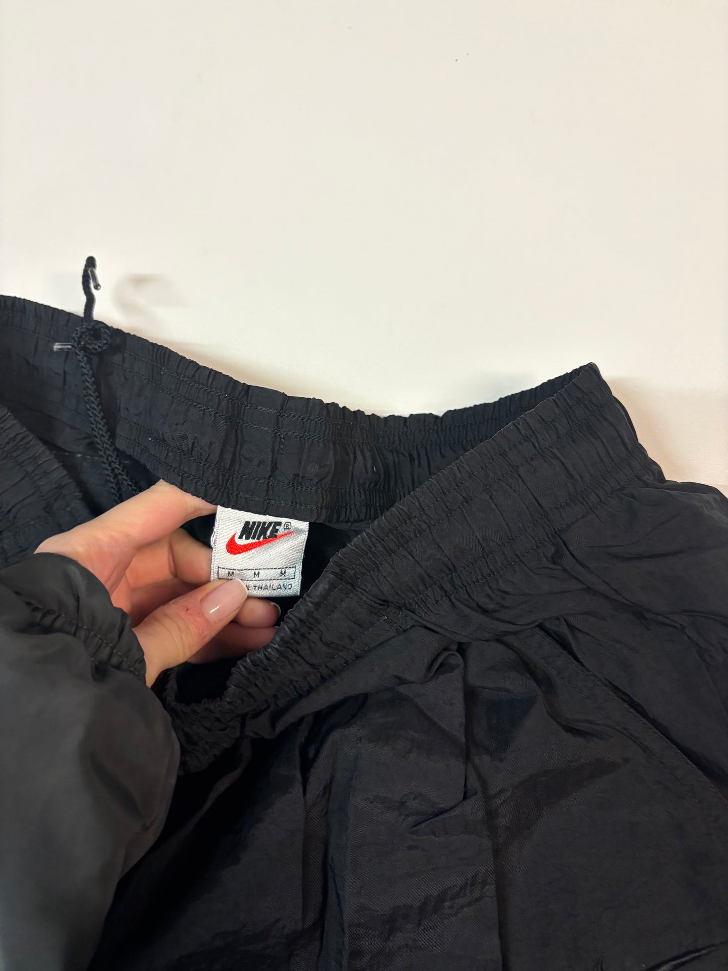 Nike Vintage Trackpants M Full Black Baggy 6195