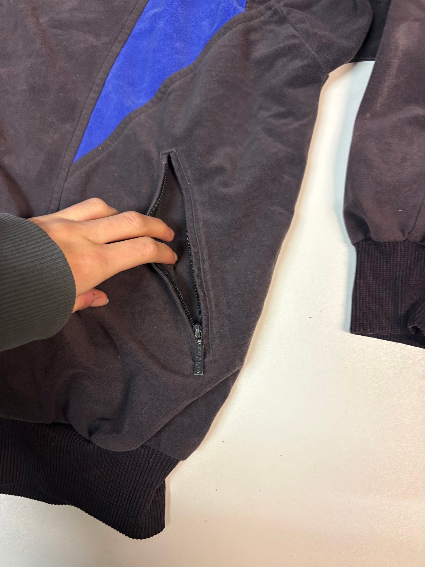 Adidas Vintage Trackjacket Stoff aus Samt M 5830