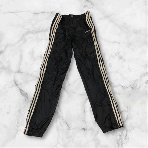 Adidas Vintage Trackpants Baggy Nylon Stoff aus Regenjacke S 9437