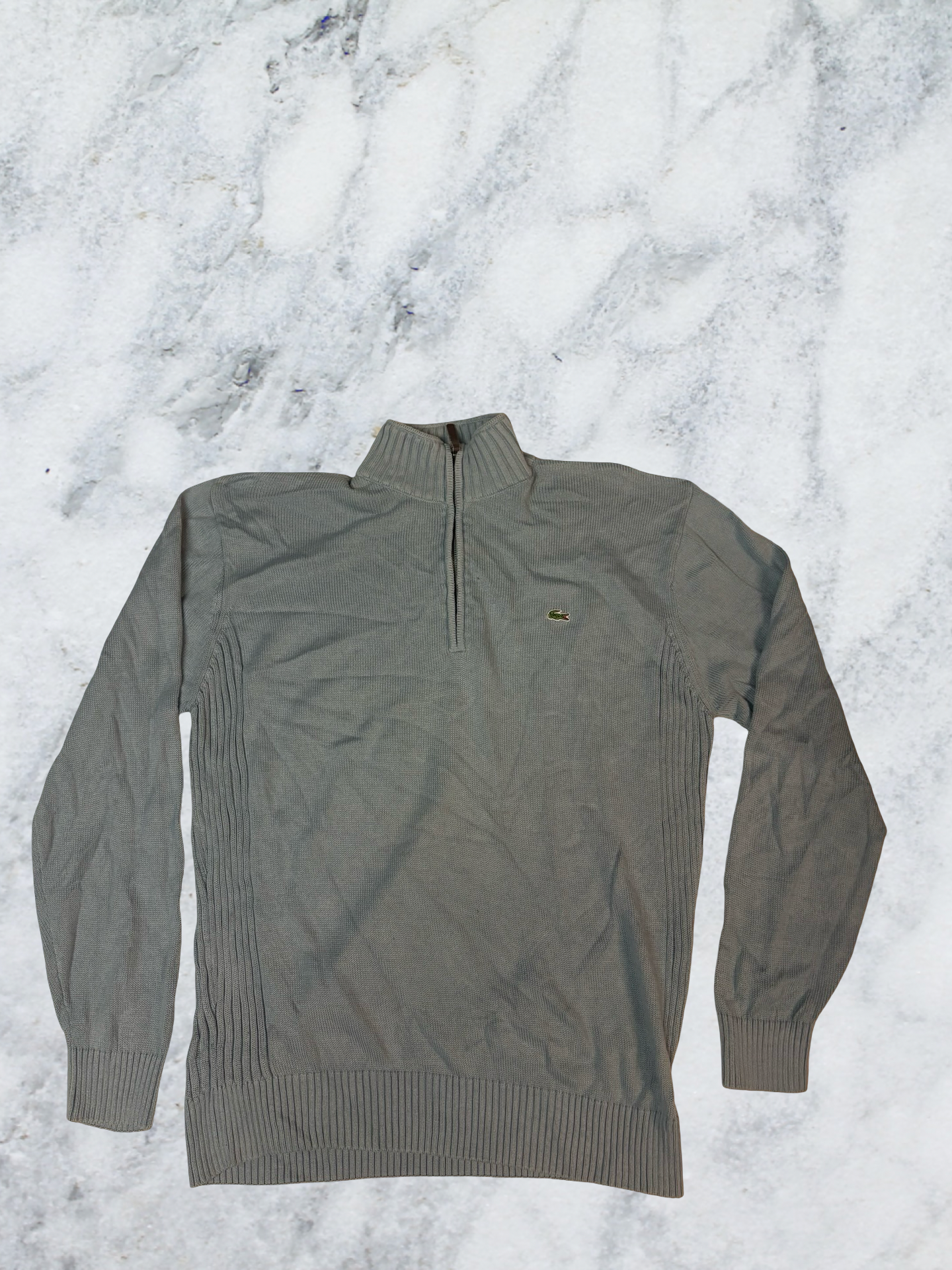 Lacoste vintage 3/4 Zip Babyblau L 5863