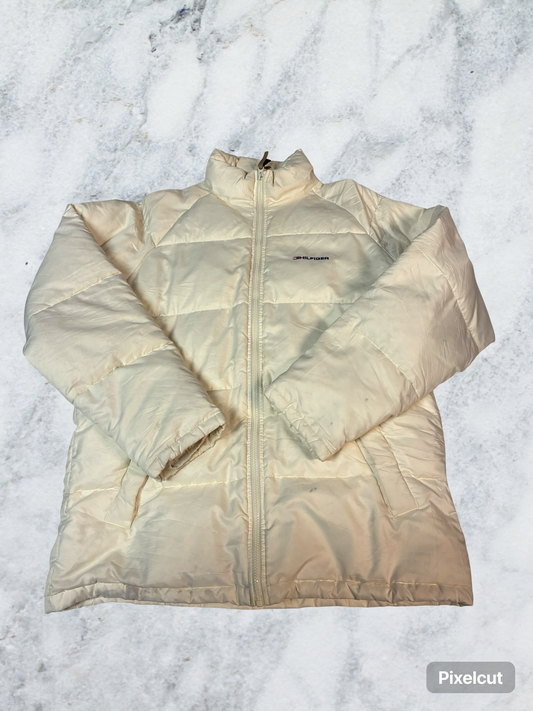 Vintage Tommy Hilfiger Winterjacke cremefarben L 6290