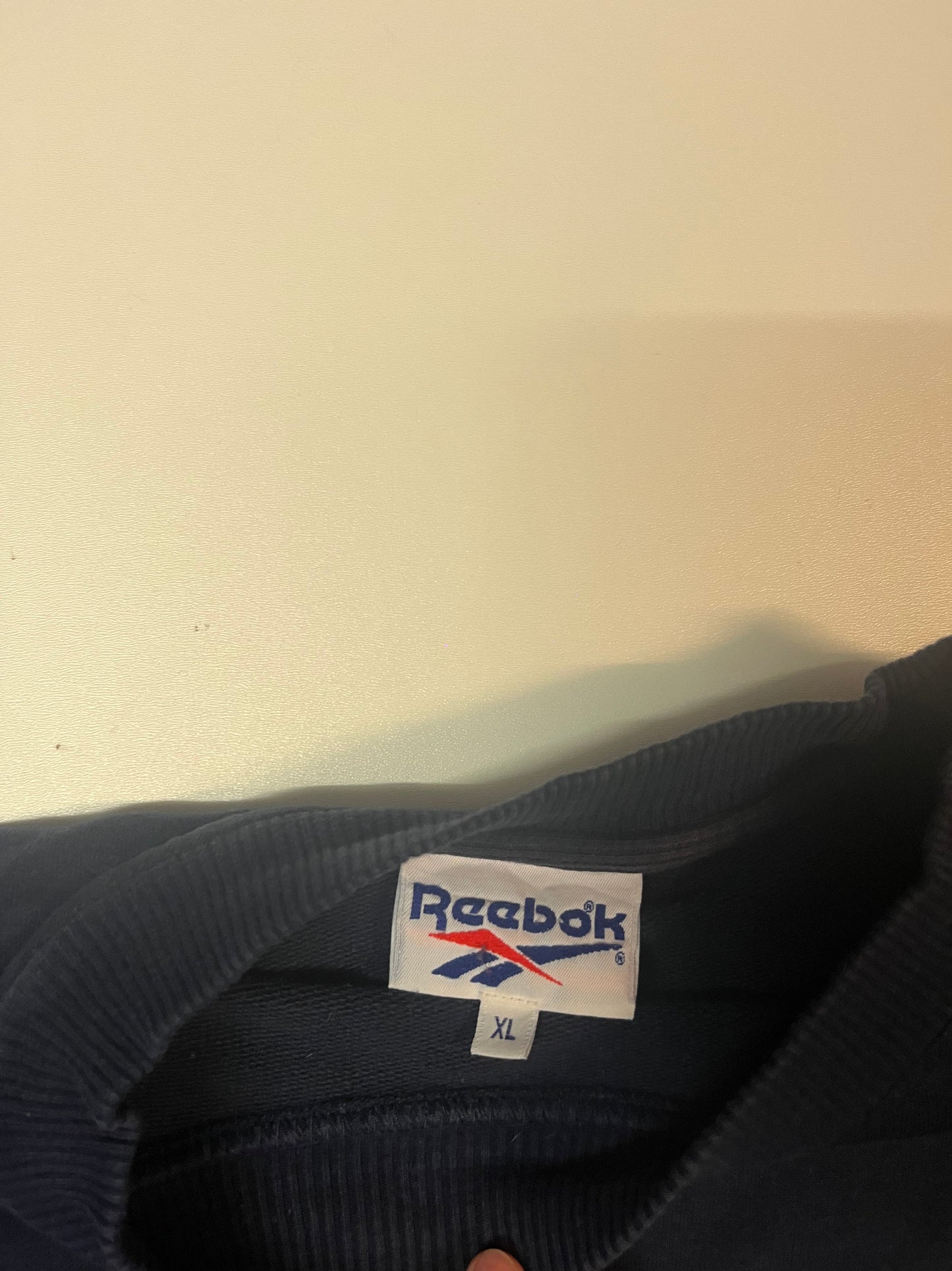 Vintage Reebok Sweatshirt XL fit M navy bestickt 5733