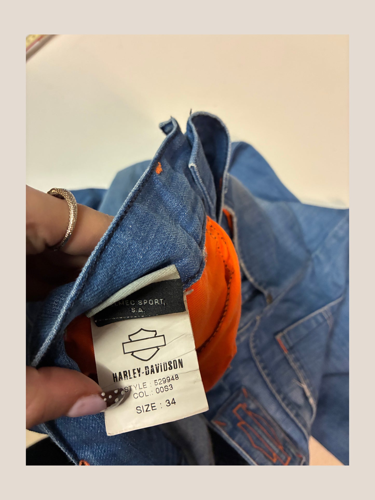 Vintage Harley Davidson Jeans 34 fit M 6275