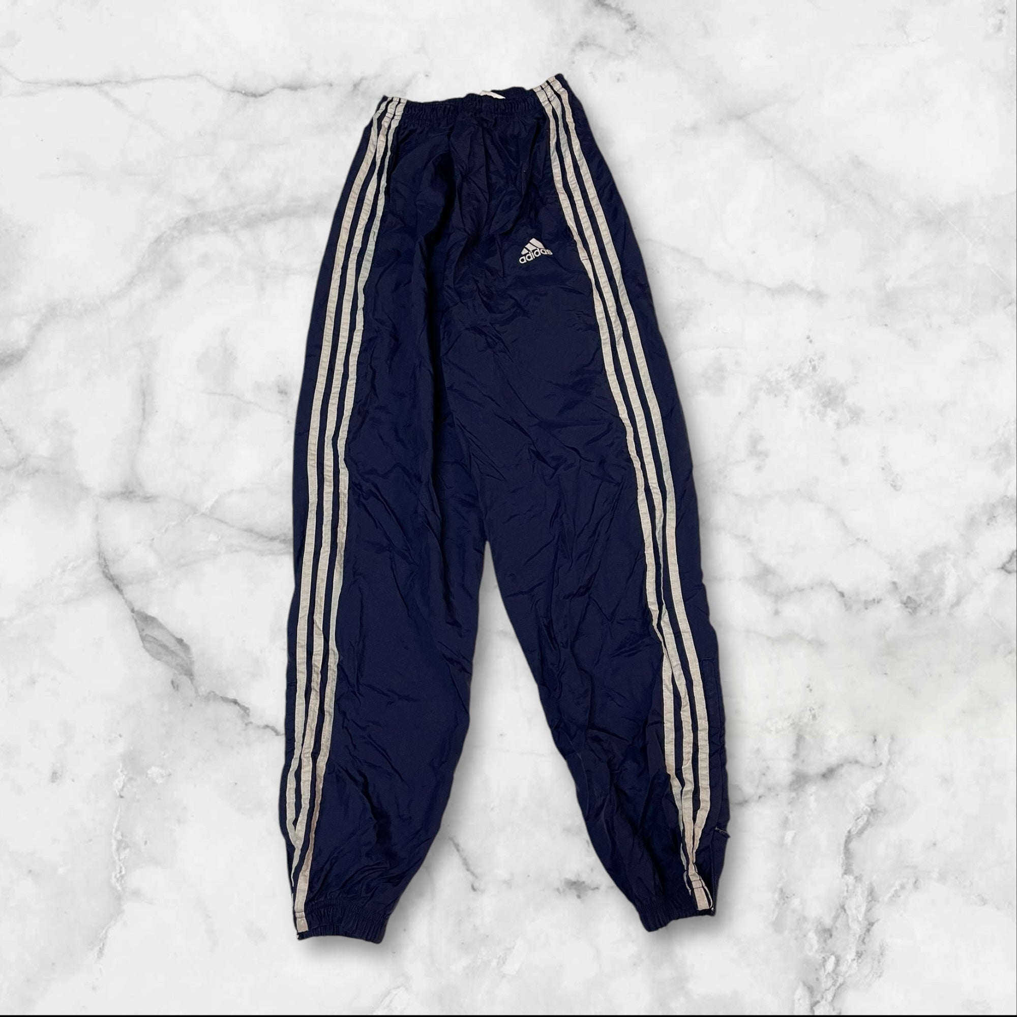 Adidas Vintage Trackpants Baggy Nylon Stoff aus Regenjacke #9244 Gr S