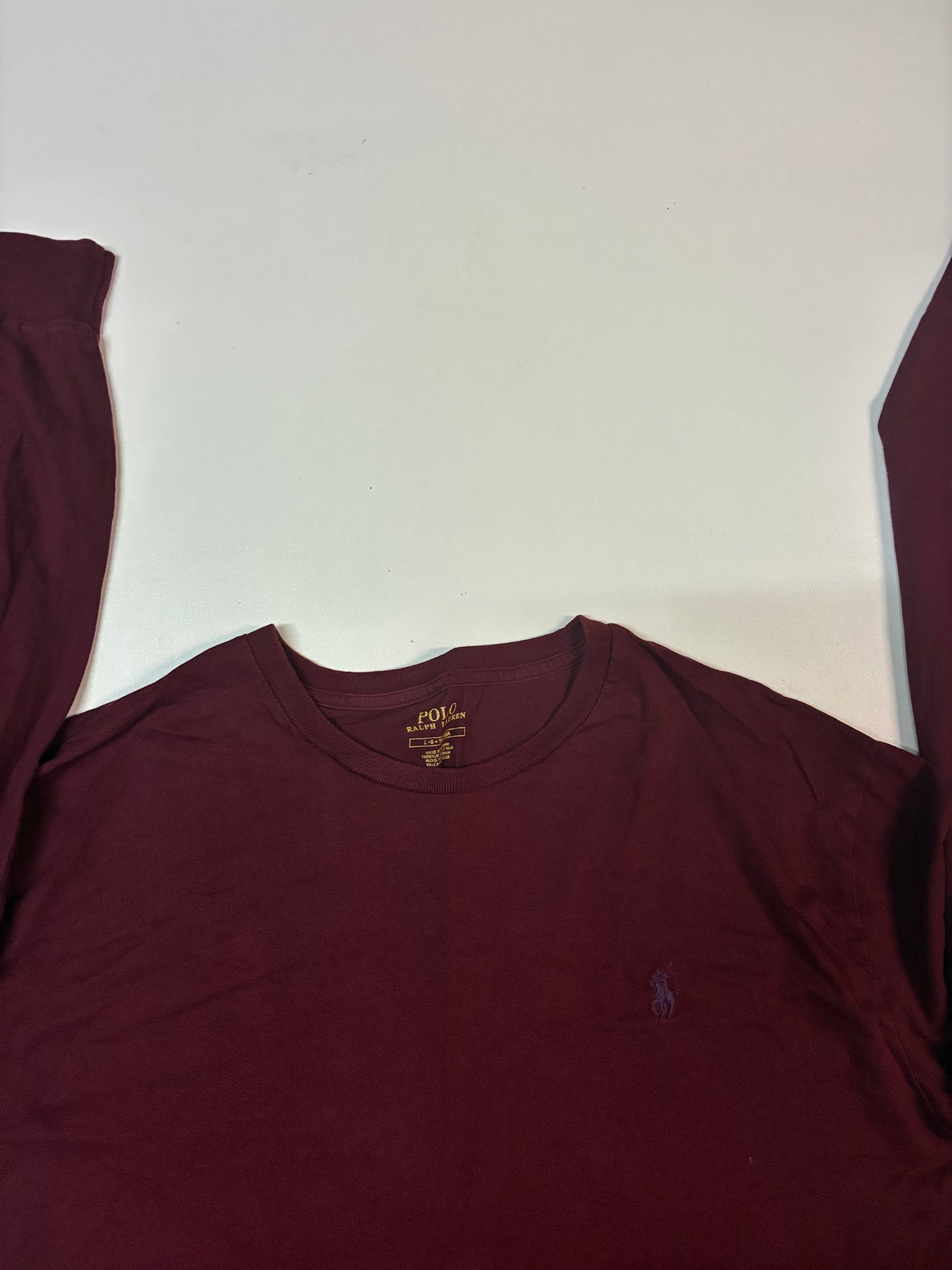 Vintage Polo Ralph Lauren Langarm Shirt Bordeauxrot L 6070