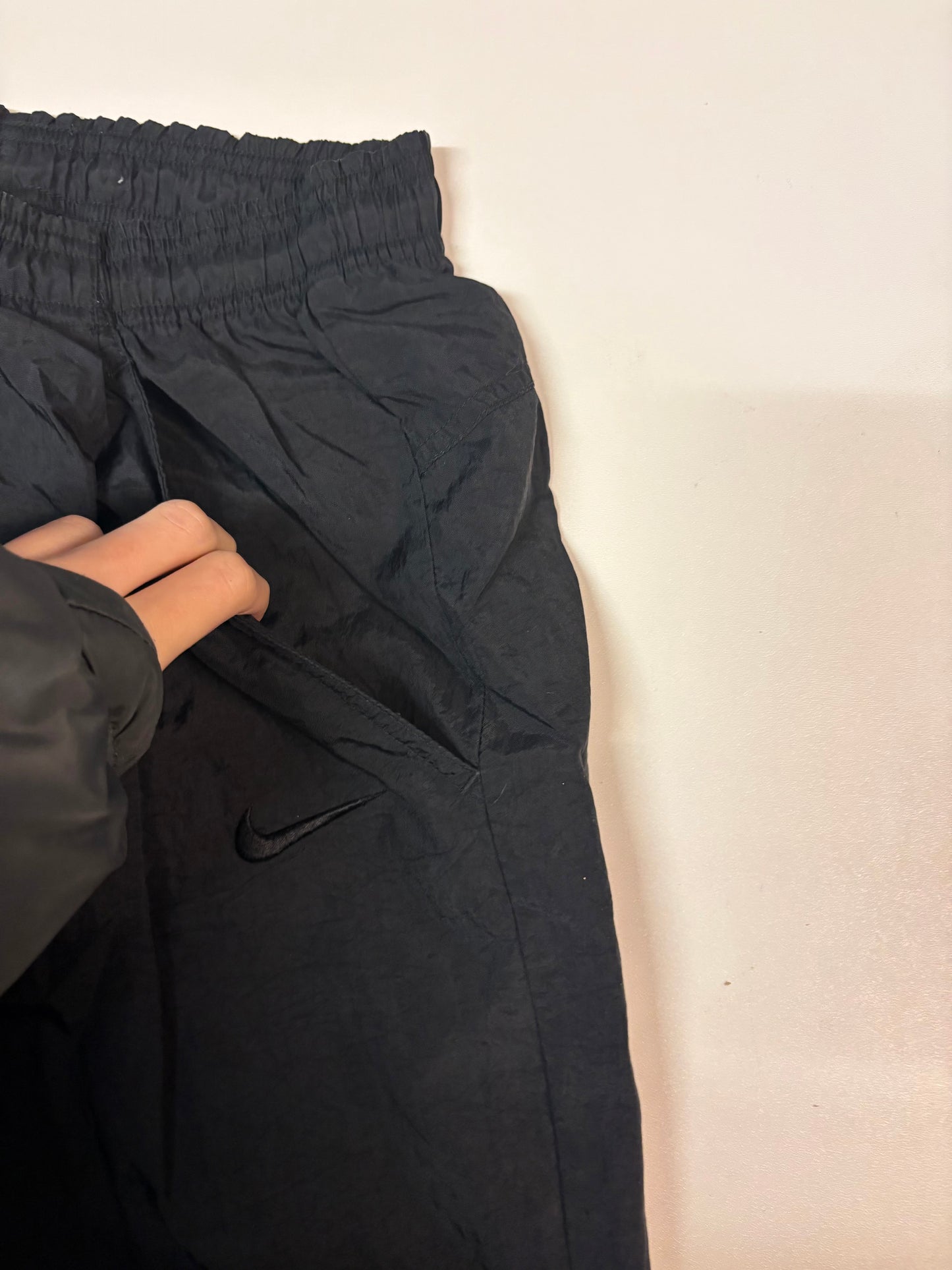 Nike Vintage Trackpants M Full Black Baggy 6195