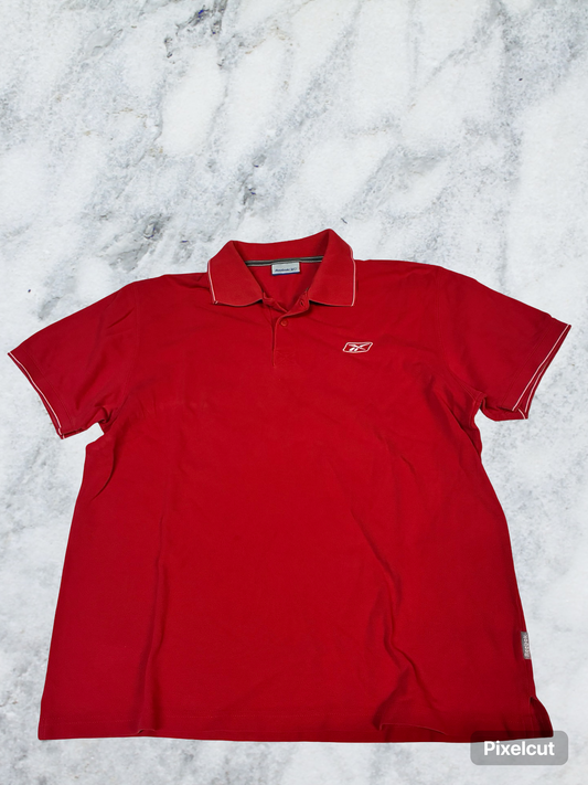 Vintage Reebok polo shirt mit Loch M 6461