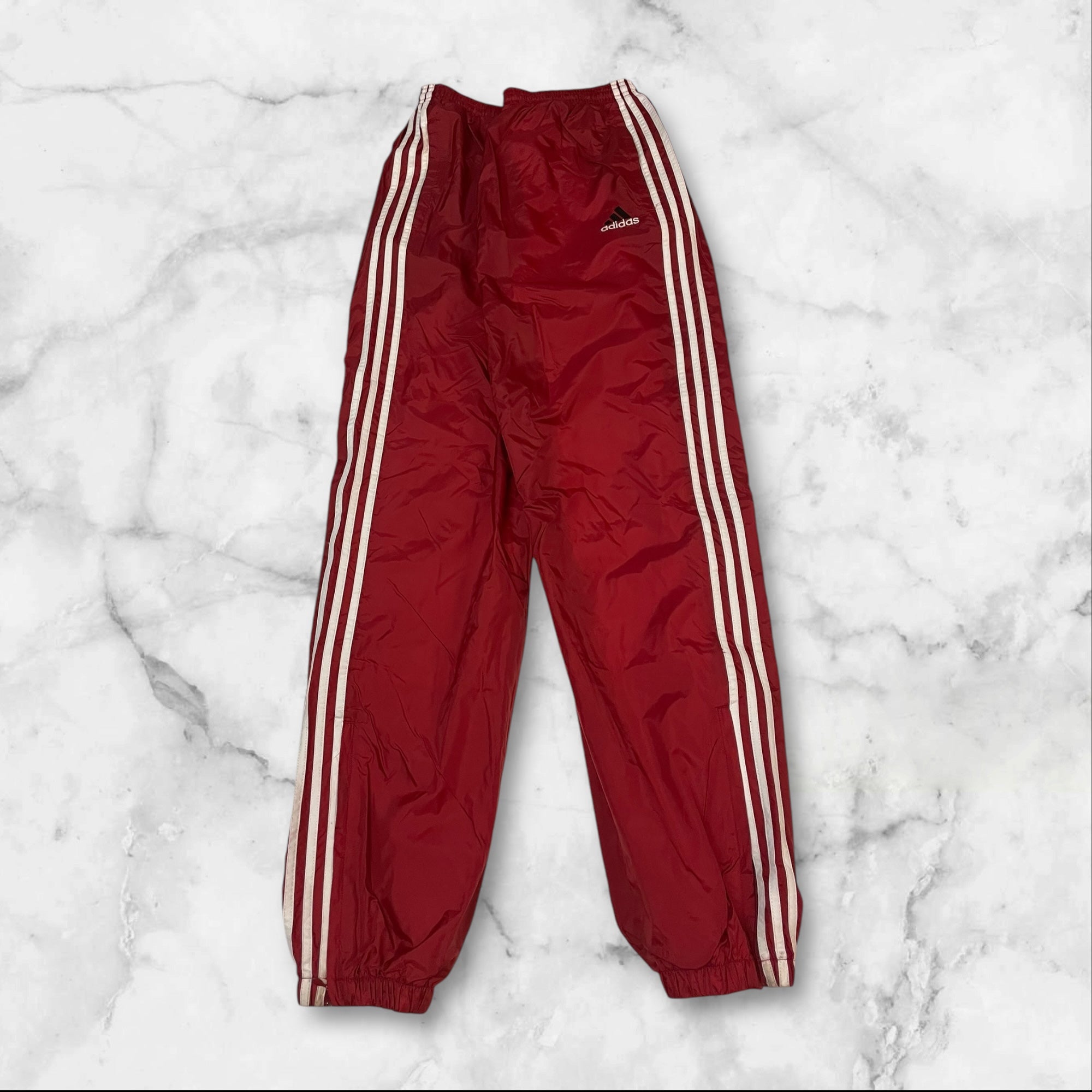 Adidas Vintage Trackpants Baggy Nylon Stoff aus Regenjacke #9355 Gr L