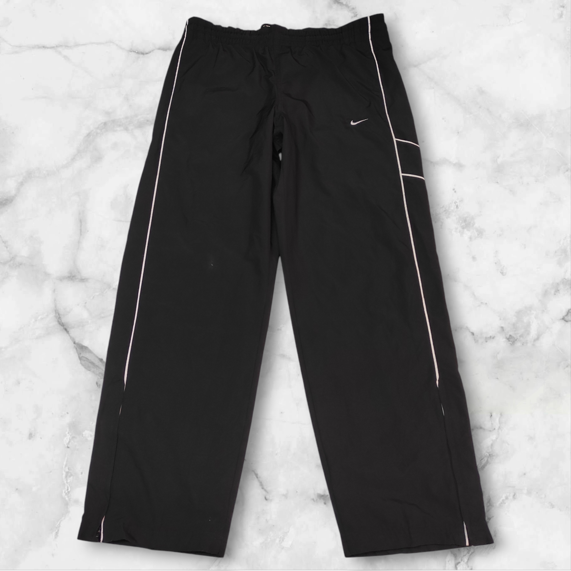 Nike Trackpants Reflective Vintage Baggy Nylon Stoff aus Regenjacke L #8668