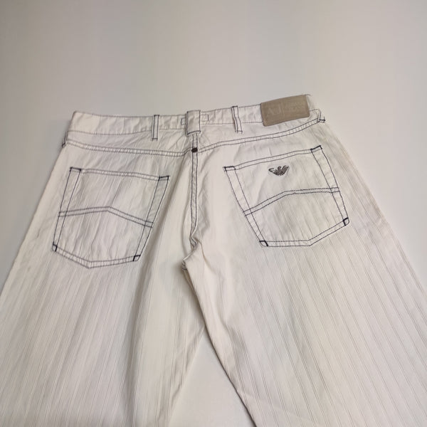 Armani Vintage White Jeans Baggy L #9205