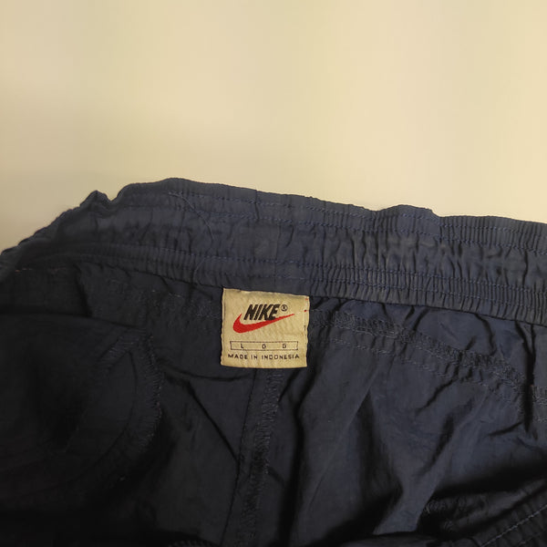 Nike Trackpants Vintage L full Navy Nylon Stoff aus Regenjacke #8492