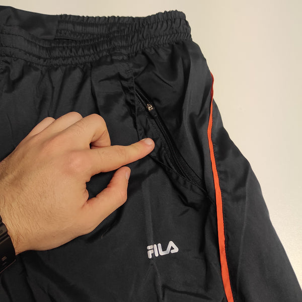 Fila Trackpants Vintage L Baggy Nylon Stoff aus Regenjacke #8696