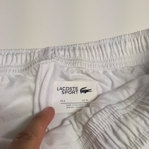 Lacoste Vintage Baggy White Trackpants M Nyln Stoff aus Regenjacke M #8759 Gr XL fit M