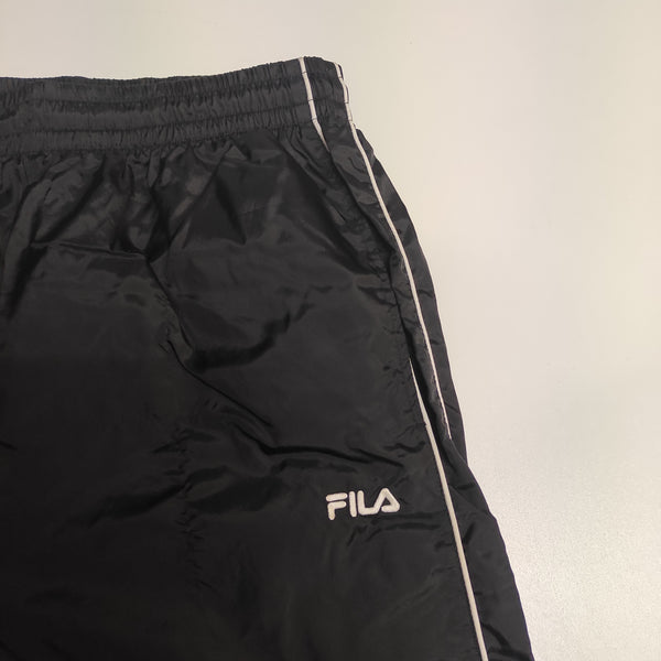 Fila Vintage Trackpants L Reflective Baggy Nylon Stoff aus Regenjacke #8479