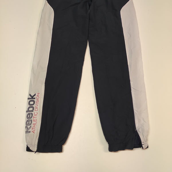 Reebok Vintage Trackpants Baggy Nylon Stoff aus Regenjacke S #8676