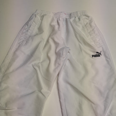 Puma Vintage Trackpants White M Baggy Stoff aus Regenjacke #7927