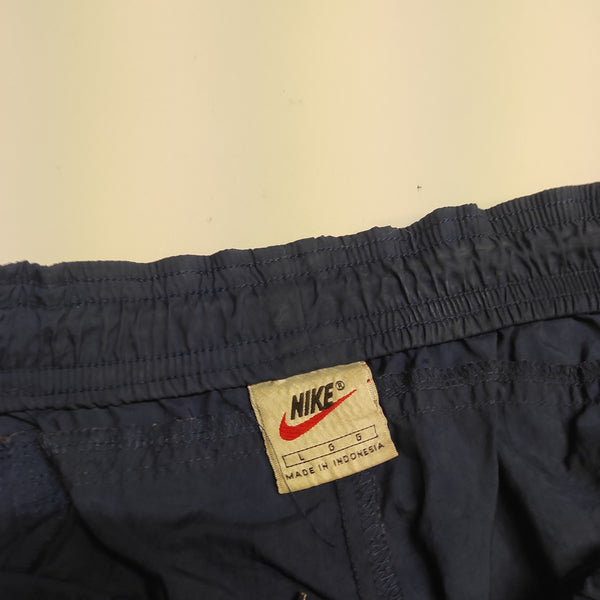 Nike Trackpants Vintage L full Navy Nylon Stoff aus Regenjacke #8492